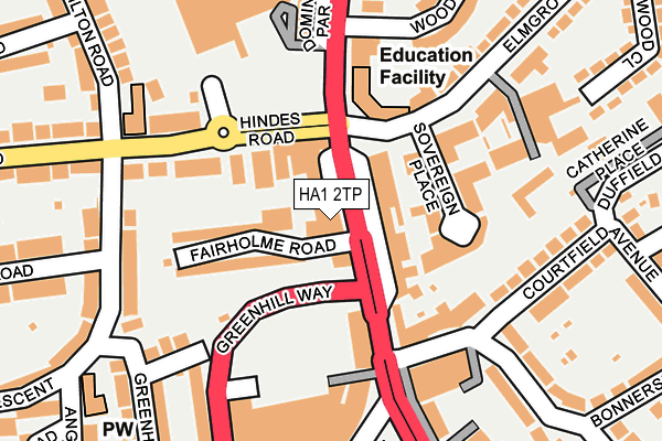 HA1 2TP map - OS OpenMap – Local (Ordnance Survey) HA1 2TP map - OS OpenMap – Local (Ordnance Survey)