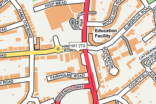 HA1 2TS map - OS OpenMap – Local (Ordnance Survey) HA1 2TS map - OS OpenMap – Local (Ordnance Survey)