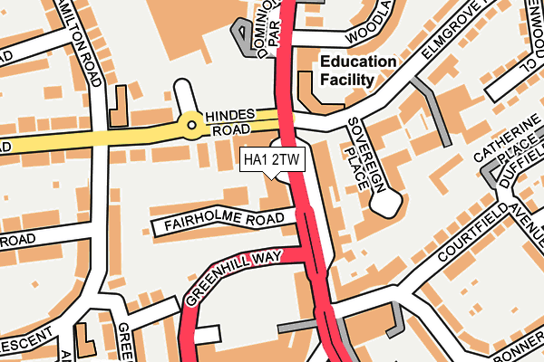 HA1 2TW map - OS OpenMap – Local (Ordnance Survey) HA1 2TW map - OS OpenMap – Local (Ordnance Survey)