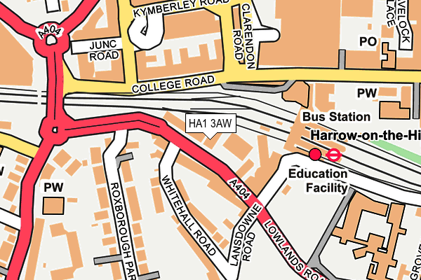 HA1 3AW map - OS OpenMap – Local (Ordnance Survey)