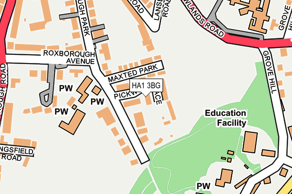 HA1 3BG map - OS OpenMap – Local (Ordnance Survey)