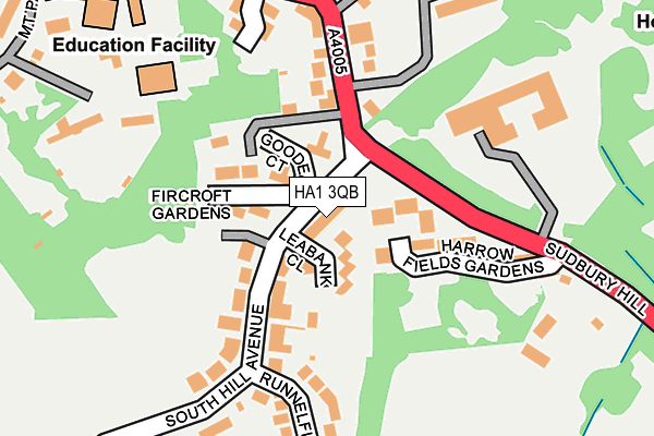HA1 3QB map - OS OpenMap – Local (Ordnance Survey)