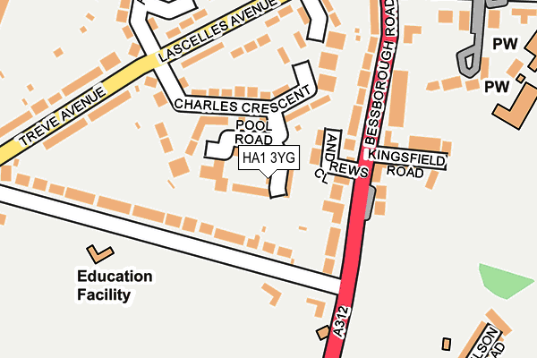 HA1 3YG map - OS OpenMap – Local (Ordnance Survey) HA1 3YG map - OS OpenMap – Local (Ordnance Survey)