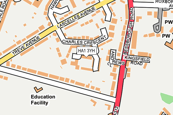 HA1 3YH map - OS OpenMap – Local (Ordnance Survey) HA1 3YH map - OS OpenMap – Local (Ordnance Survey)