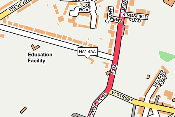 HA1 4AA map - OS OpenMap – Local (Ordnance Survey) HA1 4AA map - OS OpenMap – Local (Ordnance Survey)
