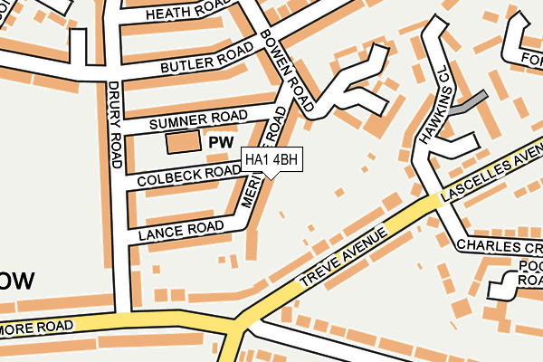 HA1 4BH map - OS OpenMap – Local (Ordnance Survey) HA1 4BH map - OS OpenMap – Local (Ordnance Survey)
