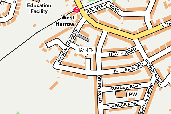 HA1 4FN map - OS OpenMap – Local (Ordnance Survey)