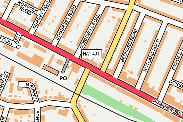 HA1 4JT map - OS OpenMap – Local (Ordnance Survey) HA1 4JT map - OS OpenMap – Local (Ordnance Survey)