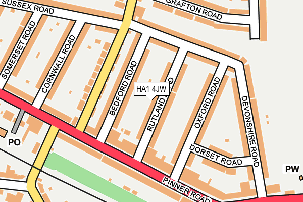 HA1 4JW map - OS OpenMap – Local (Ordnance Survey) HA1 4JW map - OS OpenMap – Local (Ordnance Survey)