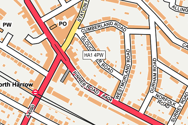 HA1 4PW map - OS OpenMap – Local (Ordnance Survey) HA1 4PW map - OS OpenMap – Local (Ordnance Survey)