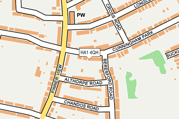 HA1 4QH map - OS OpenMap – Local (Ordnance Survey) HA1 4QH map - OS OpenMap – Local (Ordnance Survey)