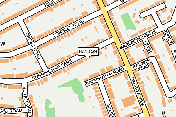 HA1 4QN map - OS OpenMap – Local (Ordnance Survey) HA1 4QN map - OS OpenMap – Local (Ordnance Survey)