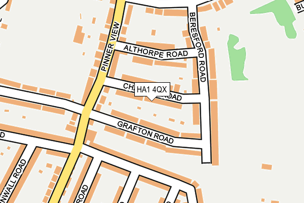 HA1 4QX map - OS OpenMap – Local (Ordnance Survey) HA1 4QX map - OS OpenMap – Local (Ordnance Survey)