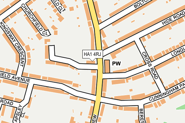 HA1 4RJ map - OS OpenMap – Local (Ordnance Survey) HA1 4RJ map - OS OpenMap – Local (Ordnance Survey)