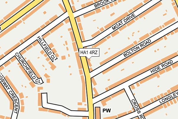 HA1 4RZ map - OS OpenMap – Local (Ordnance Survey) HA1 4RZ map - OS OpenMap – Local (Ordnance Survey)
