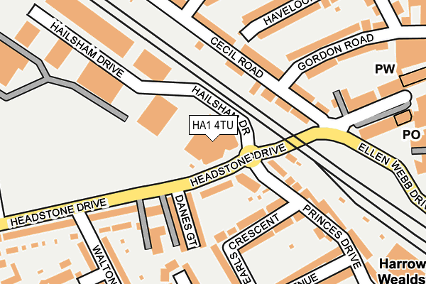 HA1 4TU map - OS OpenMap – Local (Ordnance Survey) HA1 4TU map - OS OpenMap – Local (Ordnance Survey)