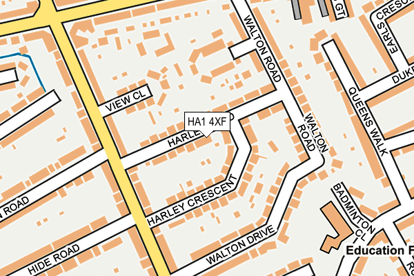 HA1 4XF map - OS OpenMap – Local (Ordnance Survey) HA1 4XF map - OS OpenMap – Local (Ordnance Survey)