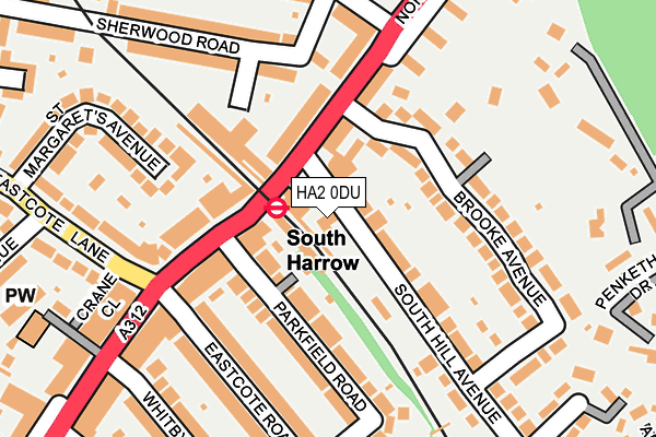 HA2 0DU map - OS OpenMap – Local (Ordnance Survey)