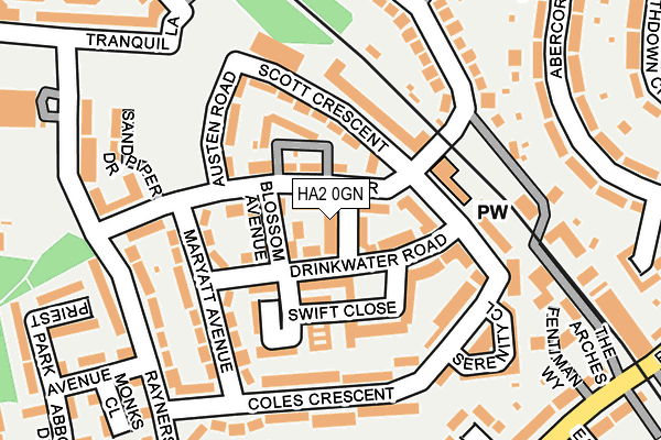 HA2 0GN map - OS OpenMap – Local (Ordnance Survey) HA2 0GN map - OS OpenMap – Local (Ordnance Survey)
