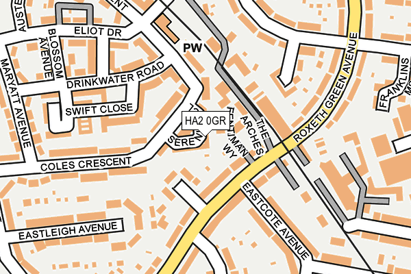 HA2 0GR map - OS OpenMap – Local (Ordnance Survey) HA2 0GR map - OS OpenMap – Local (Ordnance Survey)