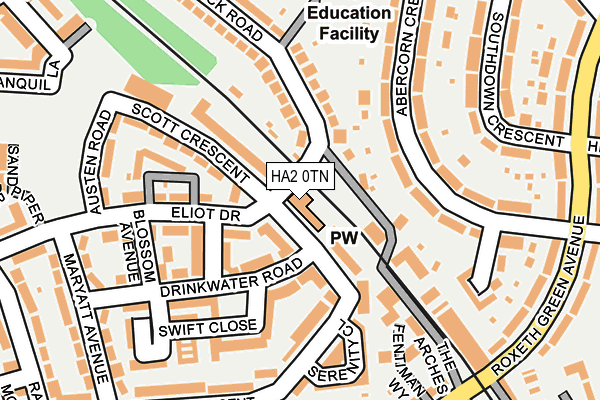HA2 0TN map - OS OpenMap – Local (Ordnance Survey) HA2 0TN map - OS OpenMap – Local (Ordnance Survey)