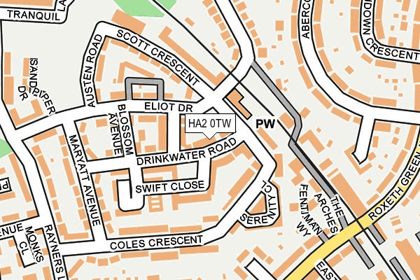 HA2 0TW map - OS OpenMap – Local (Ordnance Survey) HA2 0TW map - OS OpenMap – Local (Ordnance Survey)