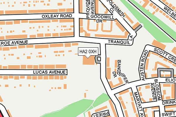 HA2 0XH map - OS OpenMap – Local (Ordnance Survey) HA2 0XH map - OS OpenMap – Local (Ordnance Survey)