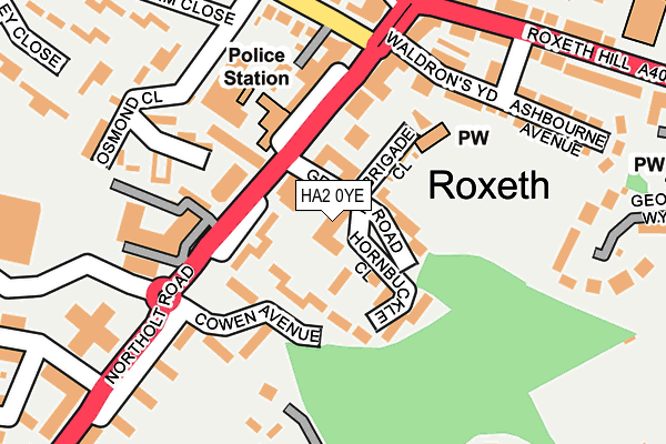 HA2 0YE map - OS OpenMap – Local (Ordnance Survey) HA2 0YE map - OS OpenMap – Local (Ordnance Survey)