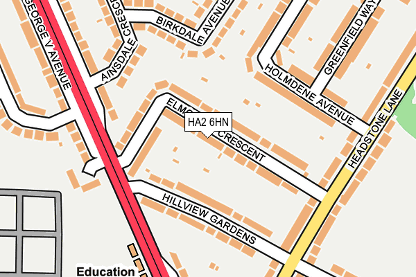HA2 6HN map - OS OpenMap – Local (Ordnance Survey) HA2 6HN map - OS OpenMap – Local (Ordnance Survey)