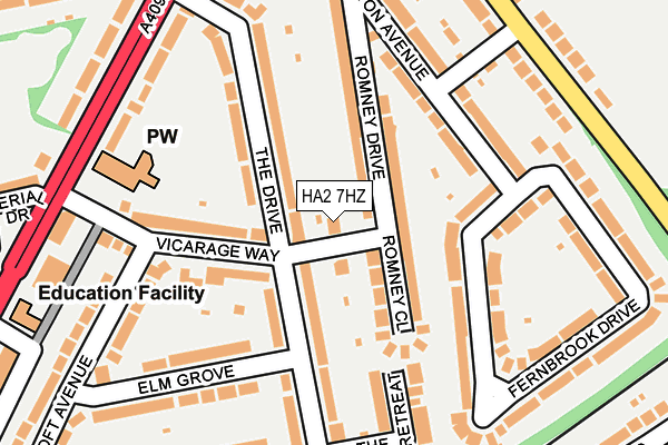 HA2 7HZ map - OS OpenMap – Local (Ordnance Survey) HA2 7HZ map - OS OpenMap – Local (Ordnance Survey)