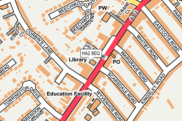 HA2 8EQ map - OS OpenMap – Local (Ordnance Survey) HA2 8EQ map - OS OpenMap – Local (Ordnance Survey)