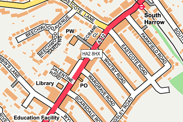 HA2 8HX map - OS OpenMap – Local (Ordnance Survey) HA2 8HX map - OS OpenMap – Local (Ordnance Survey)
