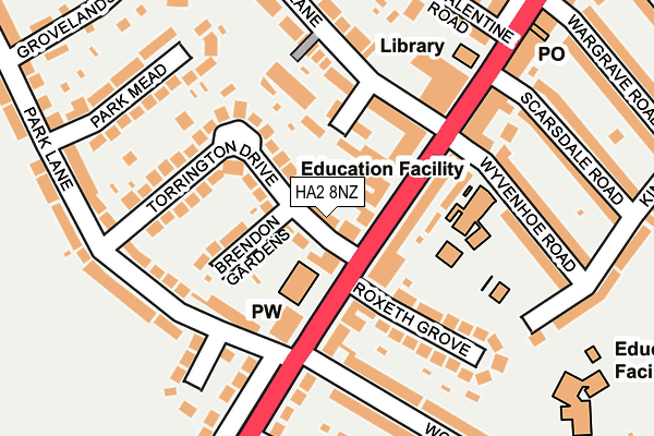 HA2 8NZ map - OS OpenMap – Local (Ordnance Survey) HA2 8NZ map - OS OpenMap – Local (Ordnance Survey)