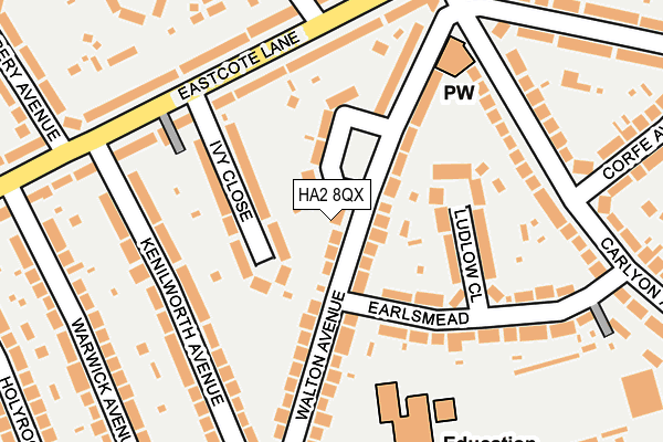 HA2 8QX map - OS OpenMap – Local (Ordnance Survey) HA2 8QX map - OS OpenMap – Local (Ordnance Survey)