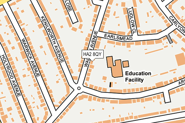 HA2 8QY map - OS OpenMap – Local (Ordnance Survey) HA2 8QY map - OS OpenMap – Local (Ordnance Survey)