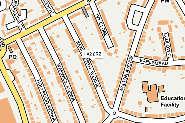 HA2 8RZ map - OS OpenMap – Local (Ordnance Survey) HA2 8RZ map - OS OpenMap – Local (Ordnance Survey)