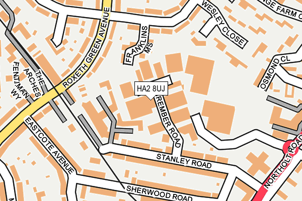 HA2 8UJ map - OS OpenMap – Local (Ordnance Survey) HA2 8UJ map - OS OpenMap – Local (Ordnance Survey)