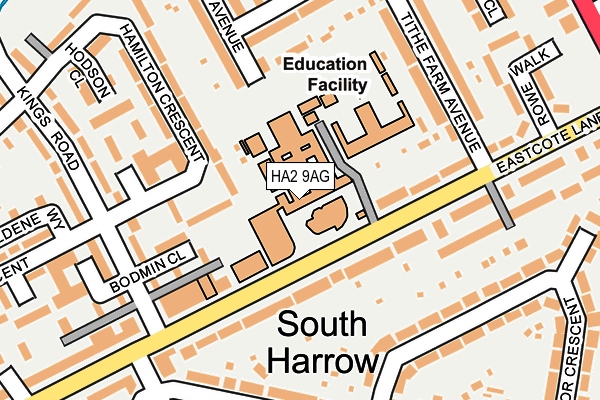 HA2 9AG map - OS OpenMap – Local (Ordnance Survey) HA2 9AG map - OS OpenMap – Local (Ordnance Survey)