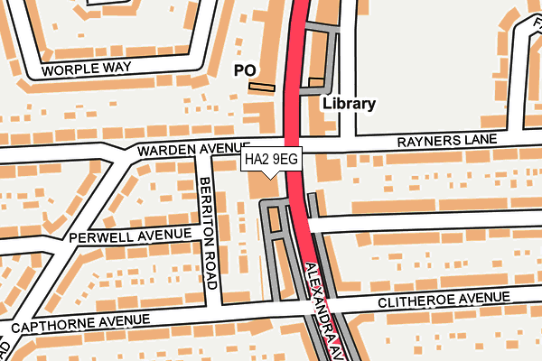 HA2 9EG map - OS OpenMap – Local (Ordnance Survey) HA2 9EG map - OS OpenMap – Local (Ordnance Survey)