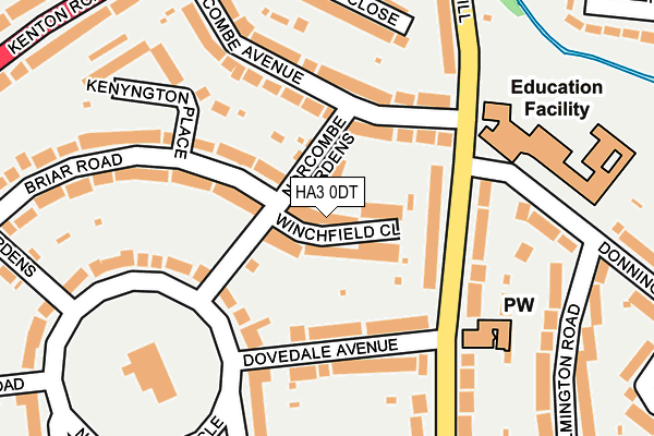 HA3 0DT map - OS OpenMap – Local (Ordnance Survey)