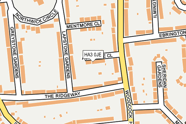 HA3 0JE map - OS OpenMap – Local (Ordnance Survey)