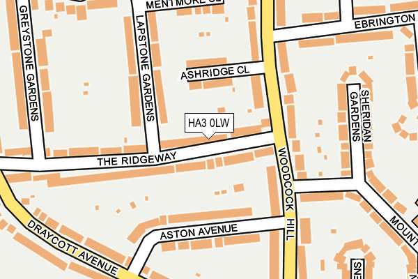 HA3 0LW map - OS OpenMap – Local (Ordnance Survey)