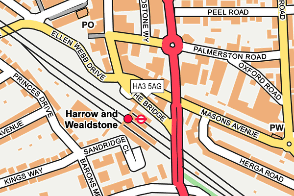 HA3 5AG map - OS OpenMap – Local (Ordnance Survey) HA3 5AG map - OS OpenMap – Local (Ordnance Survey)