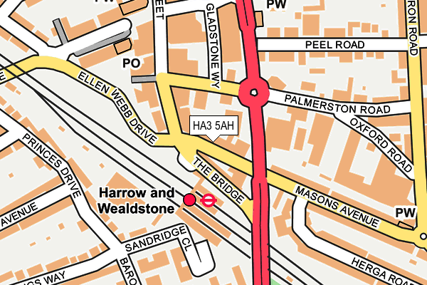 HA3 5AH map - OS OpenMap – Local (Ordnance Survey)