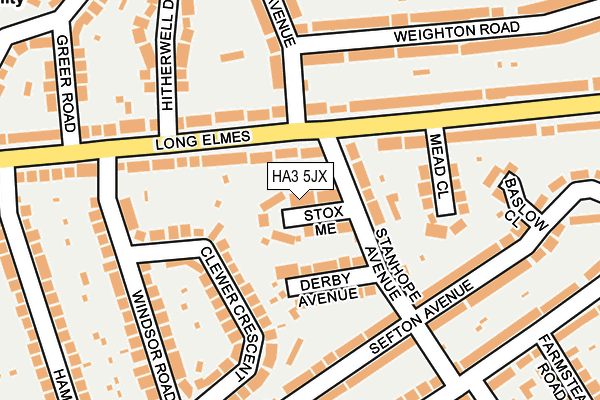 HA3 5JX map - OS OpenMap – Local (Ordnance Survey) HA3 5JX map - OS OpenMap – Local (Ordnance Survey)