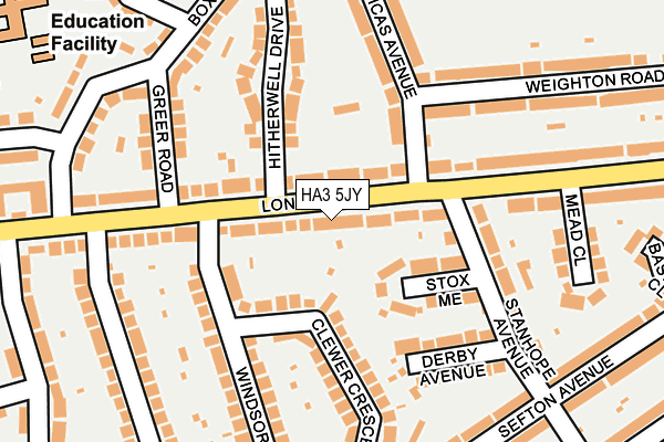 HA3 5JY map - OS OpenMap – Local (Ordnance Survey) HA3 5JY map - OS OpenMap – Local (Ordnance Survey)