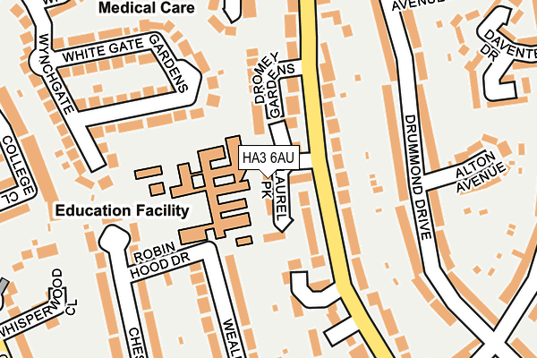 HA3 6AU map - OS OpenMap – Local (Ordnance Survey)
