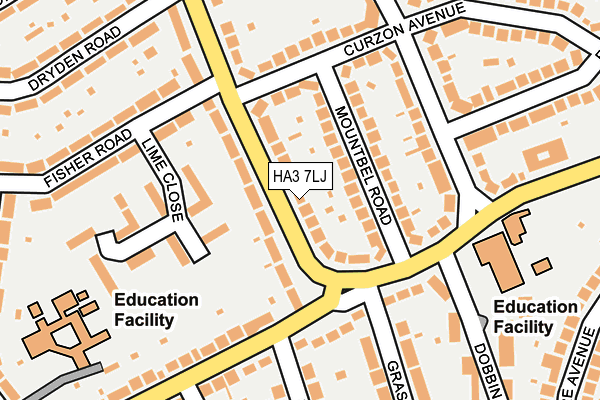 HA3 7LJ map - OS OpenMap – Local (Ordnance Survey) HA3 7LJ map - OS OpenMap – Local (Ordnance Survey)