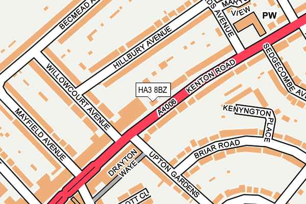 HA3 8BZ map - OS OpenMap – Local (Ordnance Survey) HA3 8BZ map - OS OpenMap – Local (Ordnance Survey)