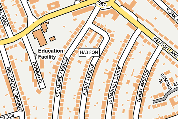 HA3 8QN map - OS OpenMap – Local (Ordnance Survey) HA3 8QN map - OS OpenMap – Local (Ordnance Survey)